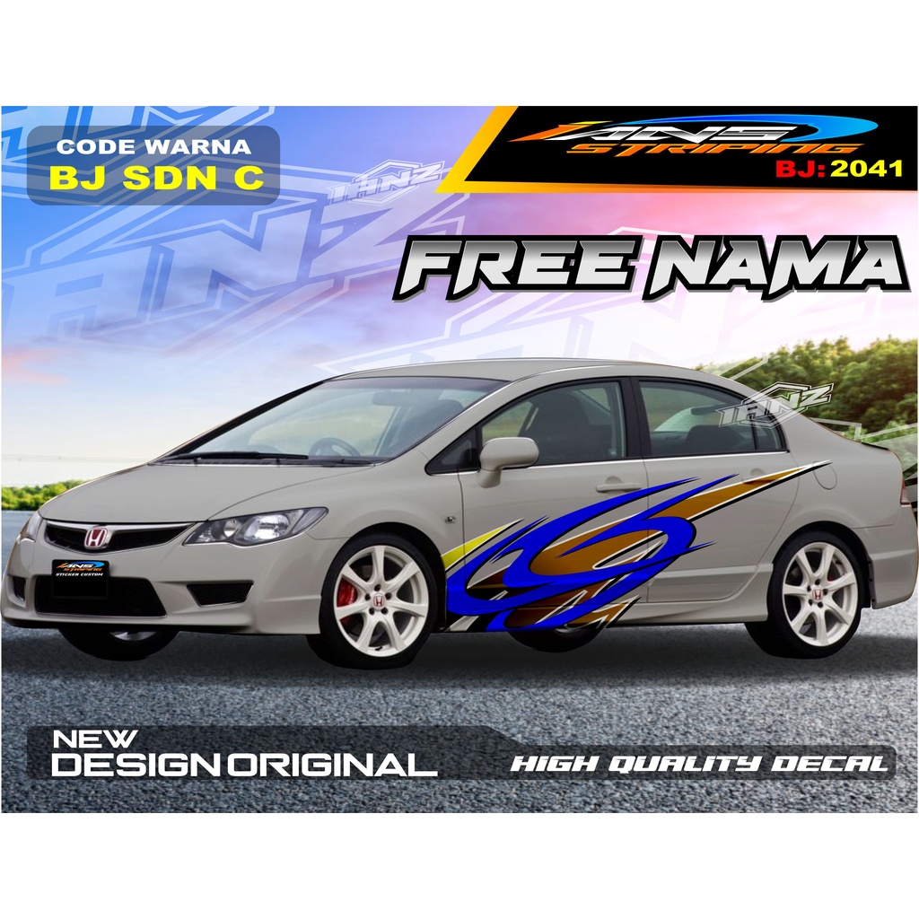 TERMURAH STIKER VARIASI MOBIL HONDA SEDAN  / VARIASI STICKER BODY SAMPING MOBIL VIOS / STIKER MOBIL