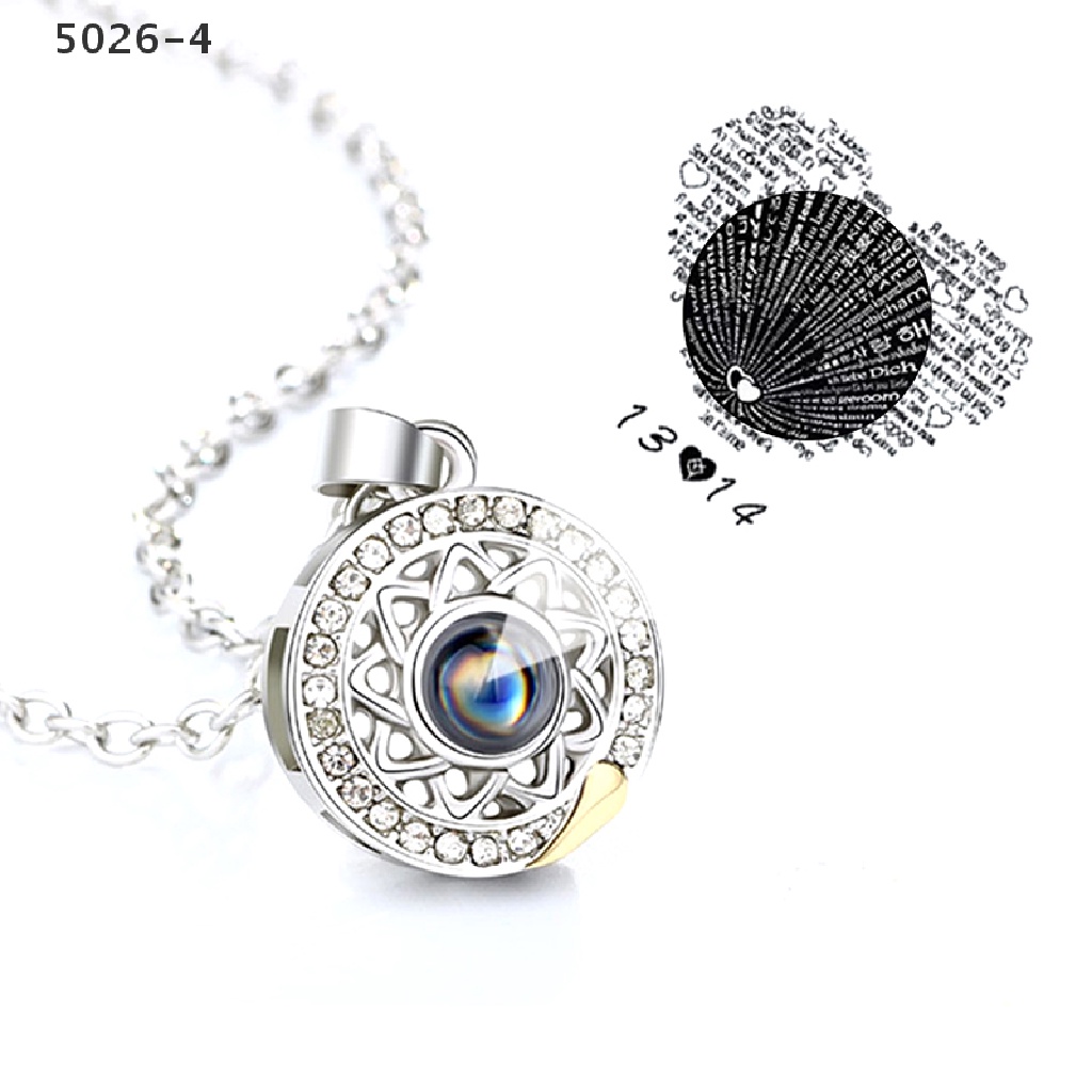 5026-4 2PCS Kalung Rantai Pasangan Liontin Matahari + Bulan Sabit Magnetik 100 Bahasa