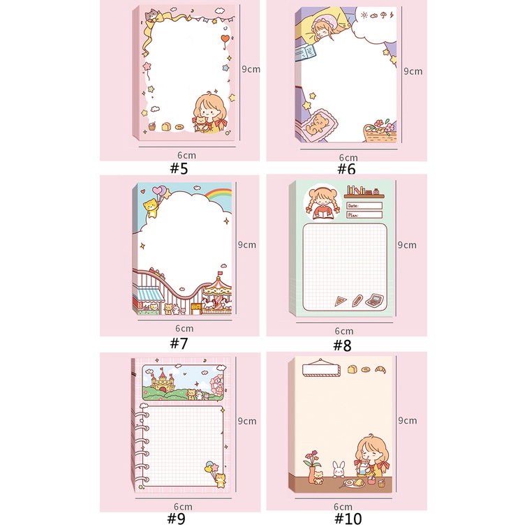 100 Sheets Amusement Park Series Memo Pads Students Sticky Note