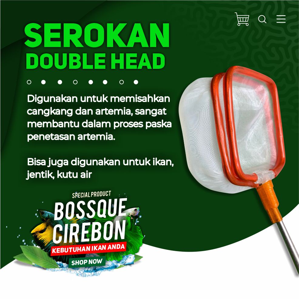 Serokan Artemia Double Head Pemisah Cangkang Dan Penampung Artemia 2in1 Seser Kutir Saringan Kutu Air