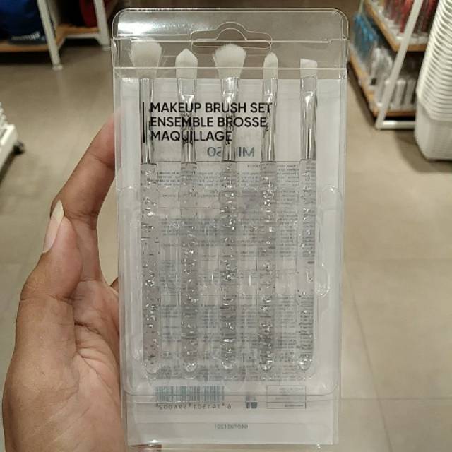 Make up brush set silver blink blink miniso