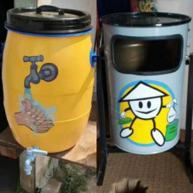 20 Gambar Lukisan Tong Sampah Simple byweniikap