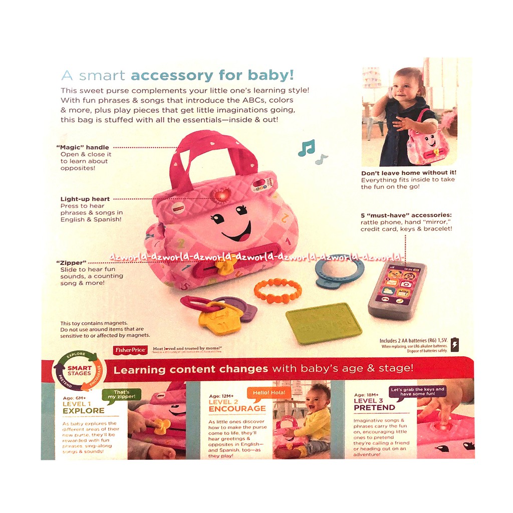 Fisher Price My smart Purse Mainan Tas Hp Untuk Bayi Balita