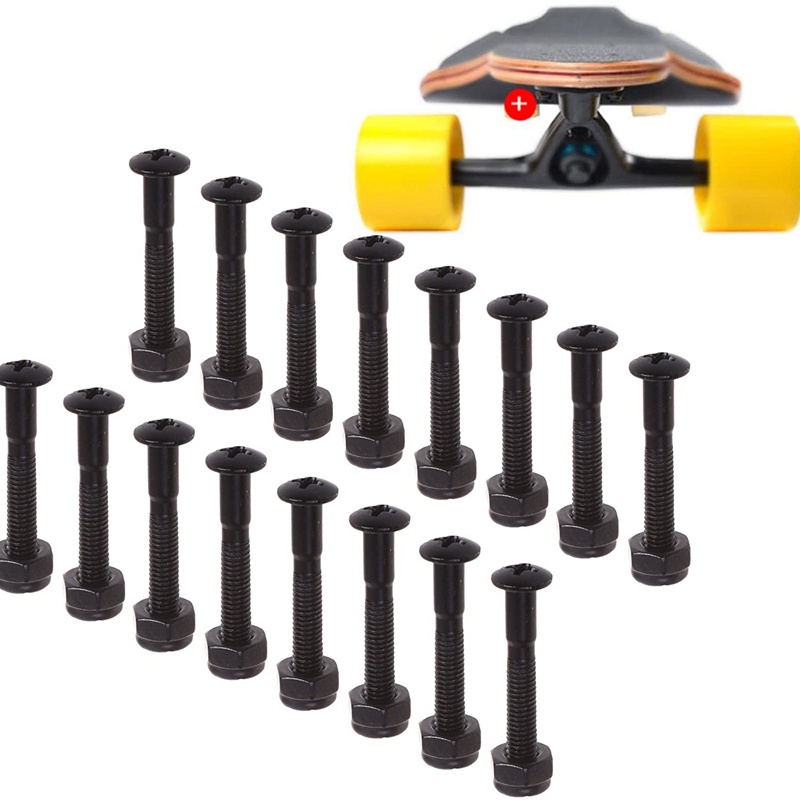 ★M5-25/28/30mm★8set Hardware Sekrup / Baut Skateboard Carbon Steel Nuts Bolts Skateboard