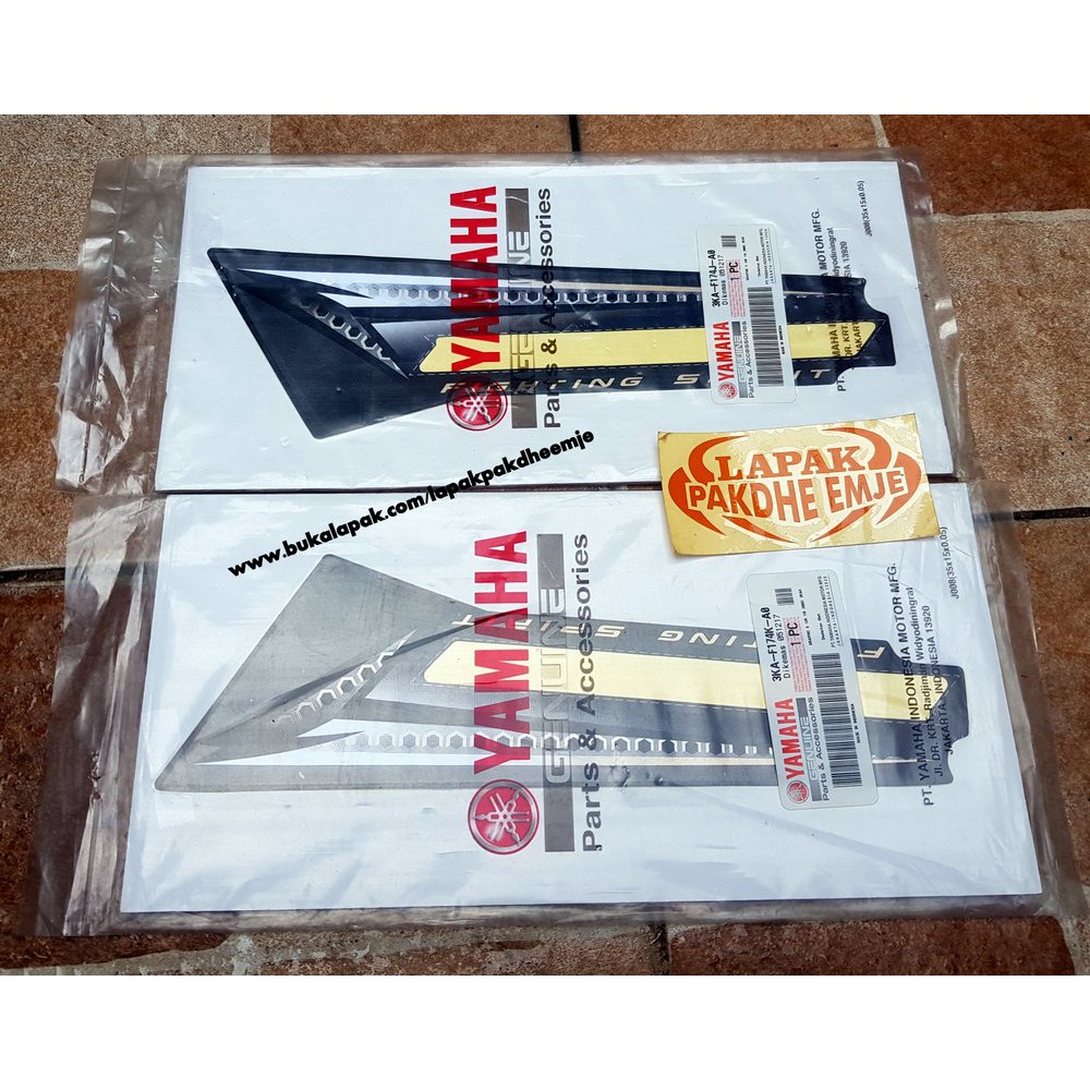 SERBA ORI STICKER TUTUP AKI RX KING 2008 YAMAHA ORIGINAL 2 ITEM STRIPING STIKER LIS COVER SIDE RX K