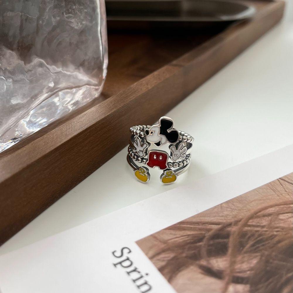 [Elegan] Cincin Wanita Mewah Kreatif Lucu Mouse Kawaii Multi Layer Perhiasan Fashion Jepang