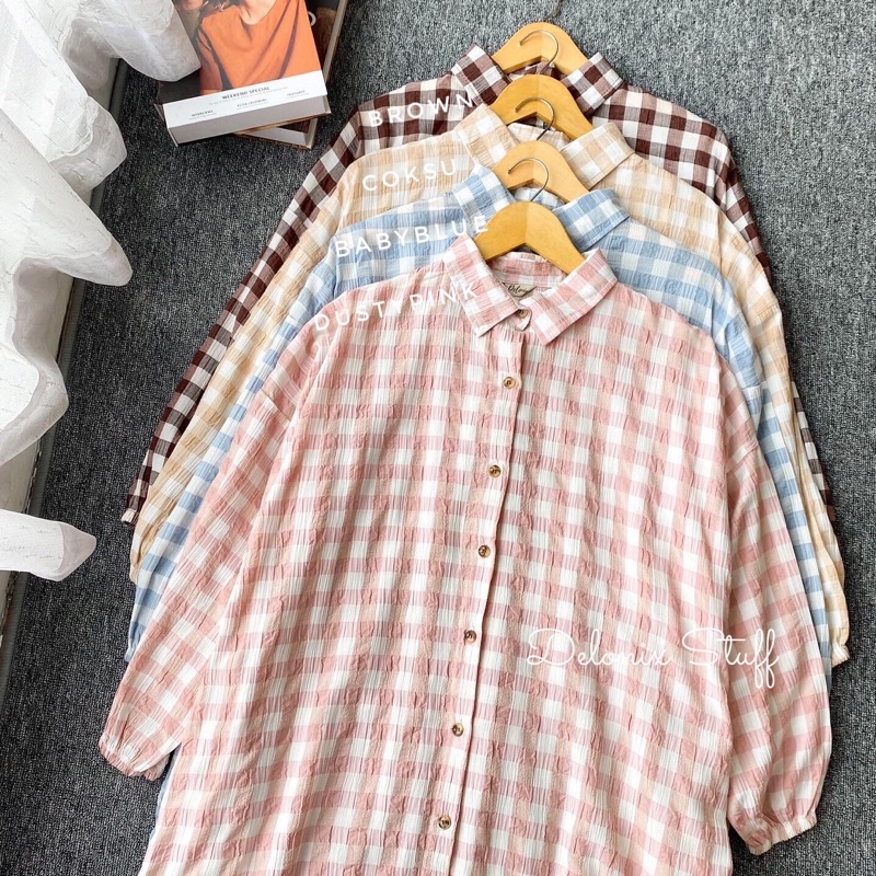 Gingham oversize tunik