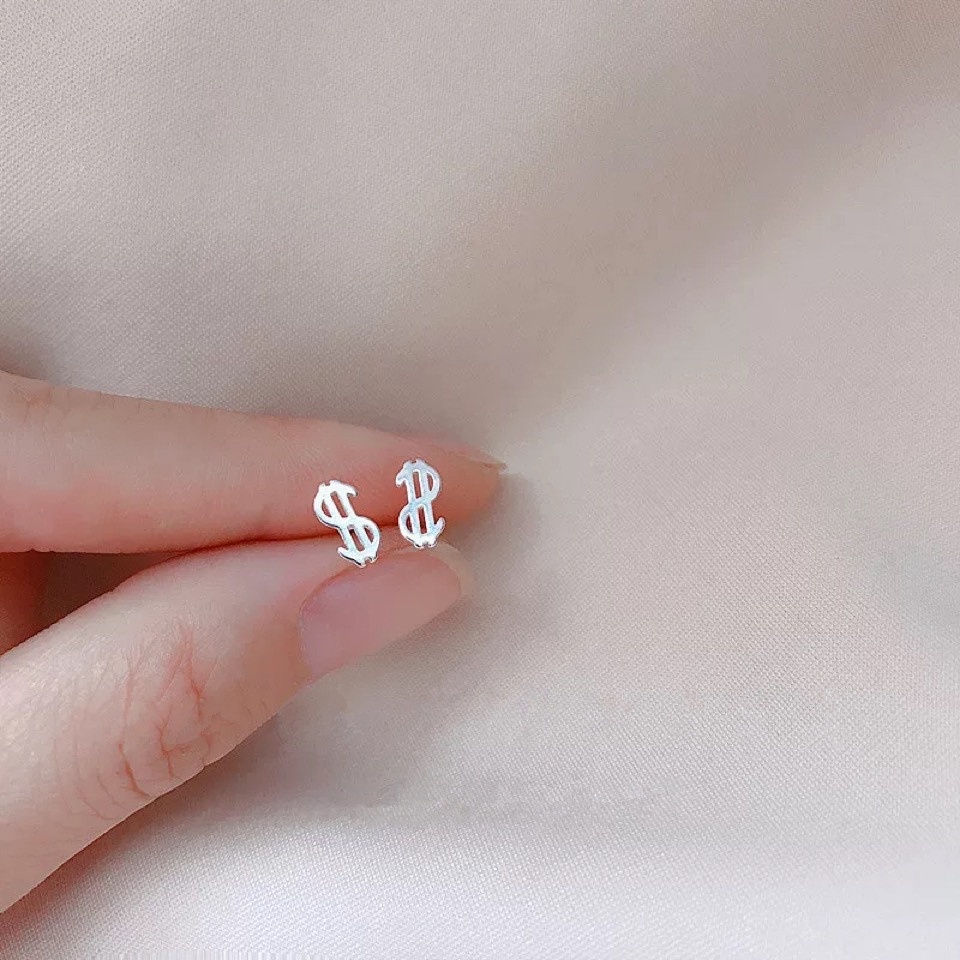 We Flower S925 Silver Geometric Deer Antler Fish Butterfly Stud Earrings for Women Girls-type H silver