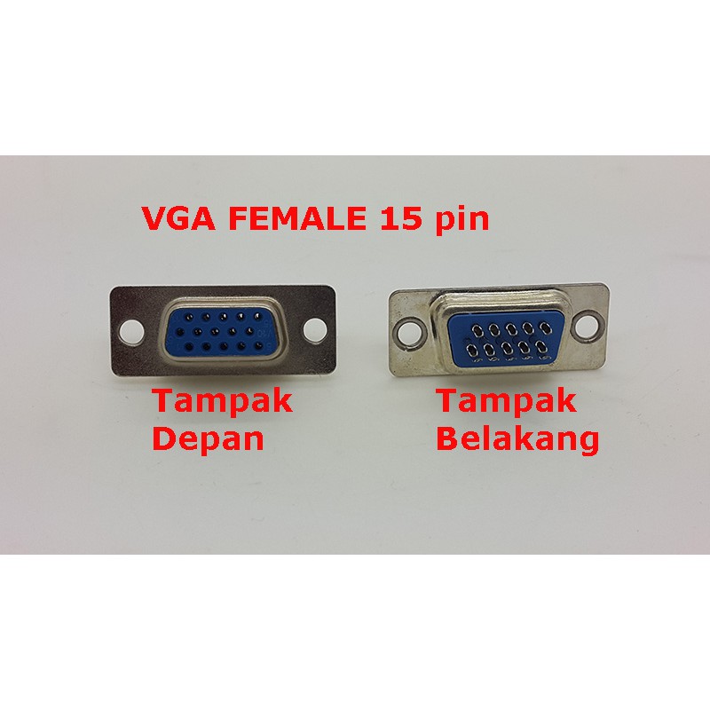 DB15 Female VGA 15 pin ( VGA 3 Garis )