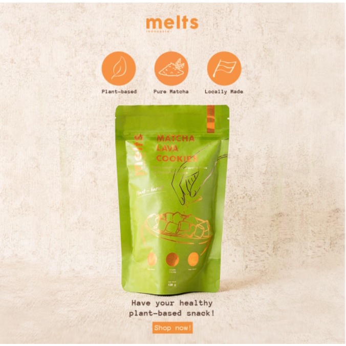 MELTS Matcha Lava Cookies Pouch 120gr