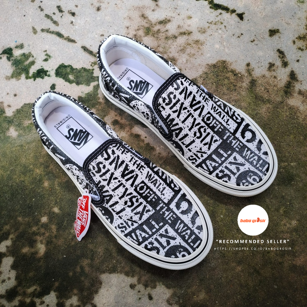 PROMO Sepatu Sneakers Pria, Sepatu Vans Slip On Pria Motif Keren dan Unik Premium Import Quality, Harga Murah, Kualitas Mewah