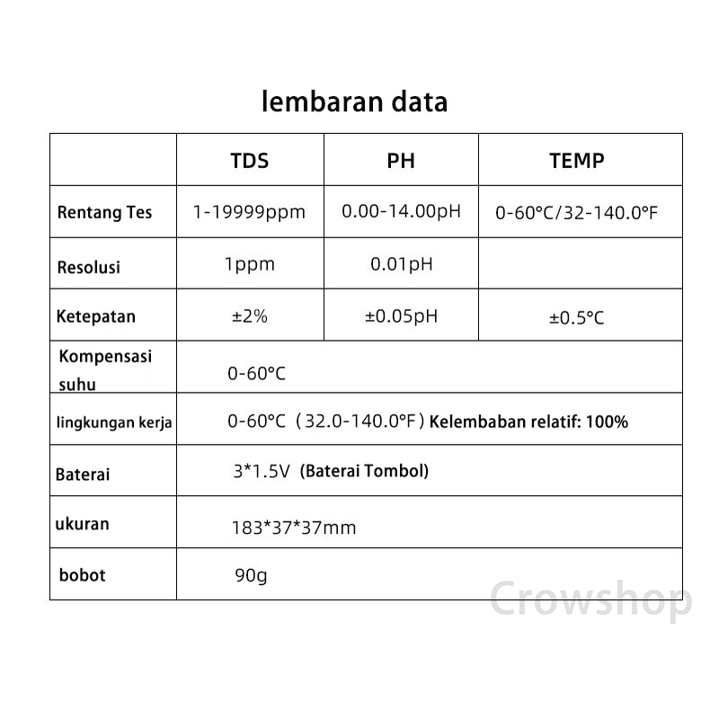 PH METER / TDS / TEMPERATUR 3 IN 1 WATERPROOF EZ 9901 (garansi satu minggu)