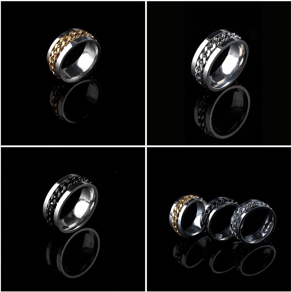 Suyo Band Cincin Perak/Hitam/Emas Perhiasan Pernikahan Stainless Titanium Steel