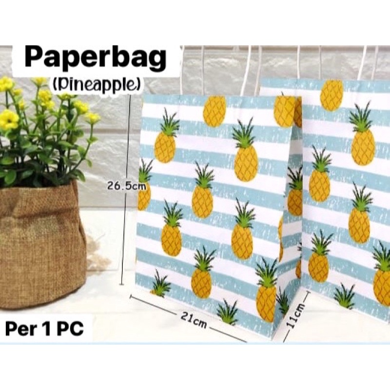 

Paperbag Pineapple Kantong Packaging Hampers Kue Nastar Taiwan Motif Nanas