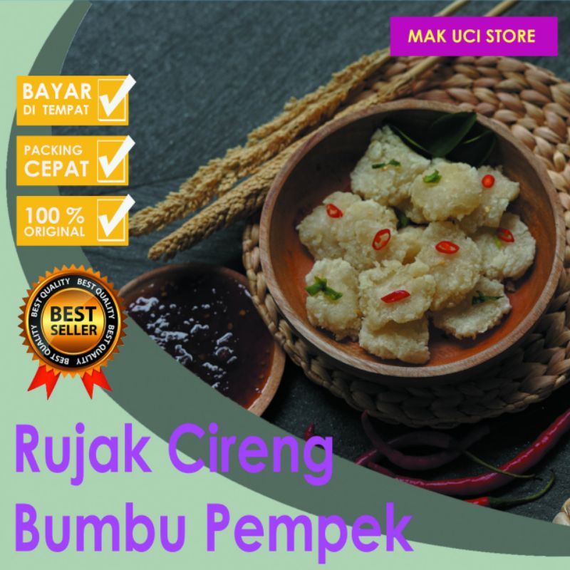 

RUJAK CIRENG BUMBU PEMPEK CRISPY ENAK NAGIH EMPUK ISI 15 MAKNYUS