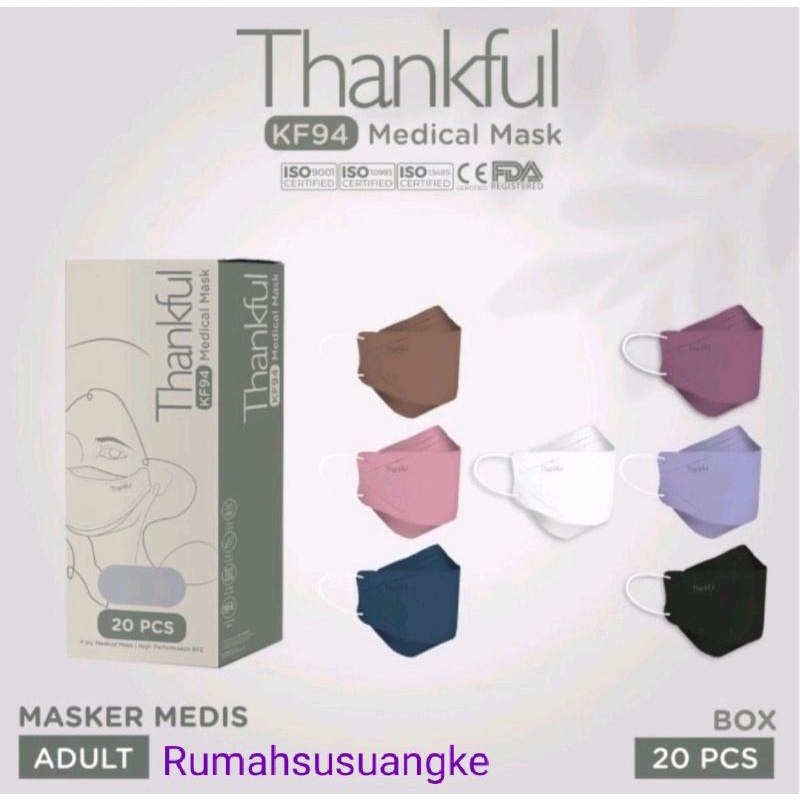 Thankful KF94 Medical Mask 4ply 1box isi 20pcs