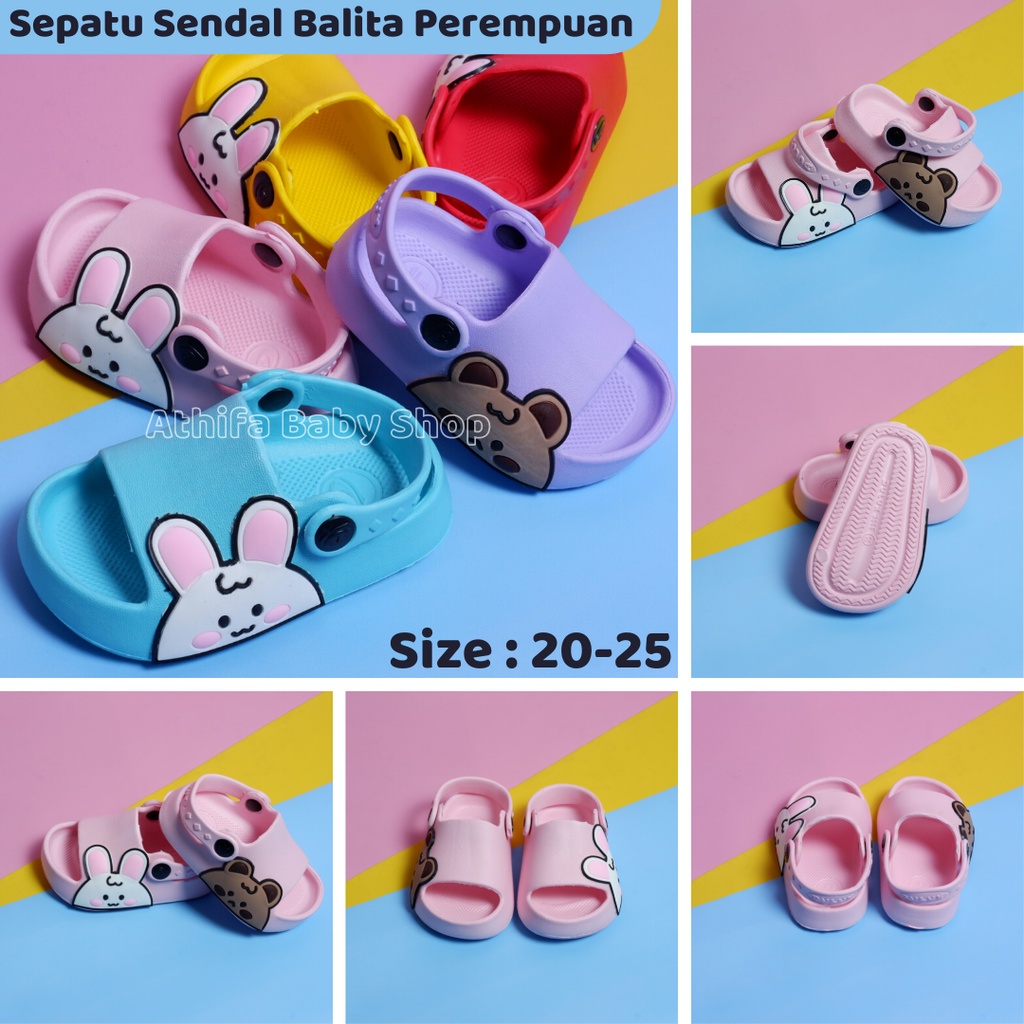 Sepatu Sandal Anak Perempuan Bayi Balita Usia 6 7 8 9 10 11 Bulan 1 2 3 Tahun Size 19 20 21 22 23 24 Sendal Gunung Karet Cewek Spatu Sandal Prewalker Karet Phylon Ringan -Dulux 386E-