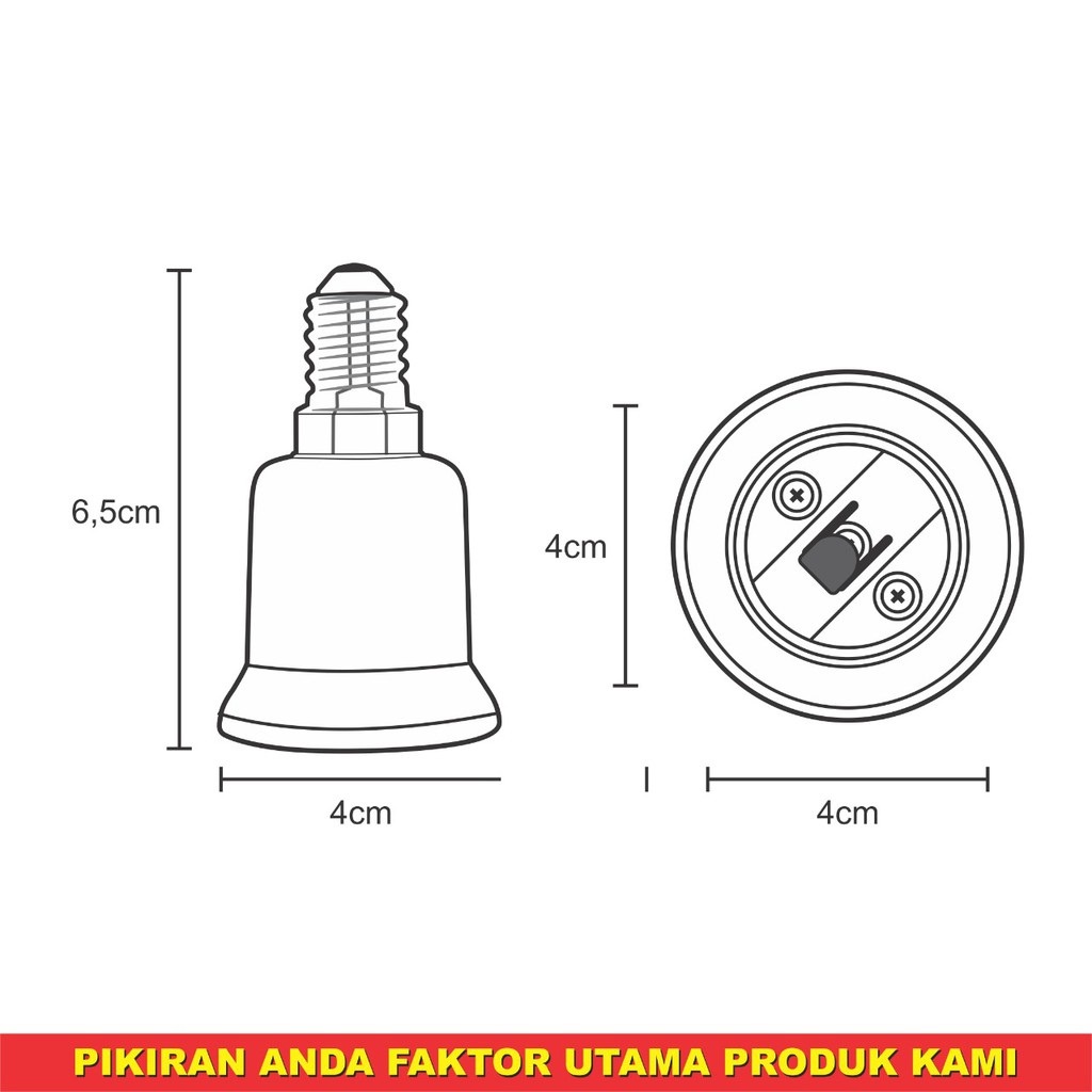 Converter Lampu Fitting E14 ke Fitting E27 Fiting Over E 14 E 27