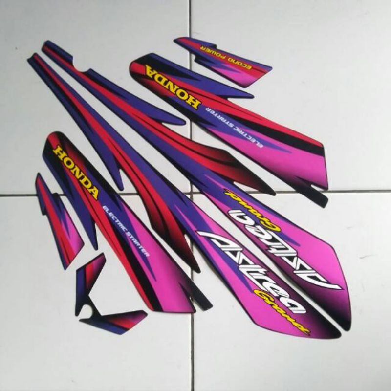 Sticker stiker striping Lis Honda grand astrea 97 merah