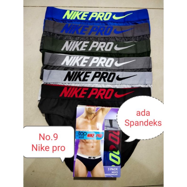 Emago - 3Pcs celana dalam Nikee pro celana dalam pria / Pakaian Dalam Pria Dewasa / Sempak Cowo / CD / Celana Dalam Mirah / Underwear Boxer Pria 1Box Isi 3 Pcs