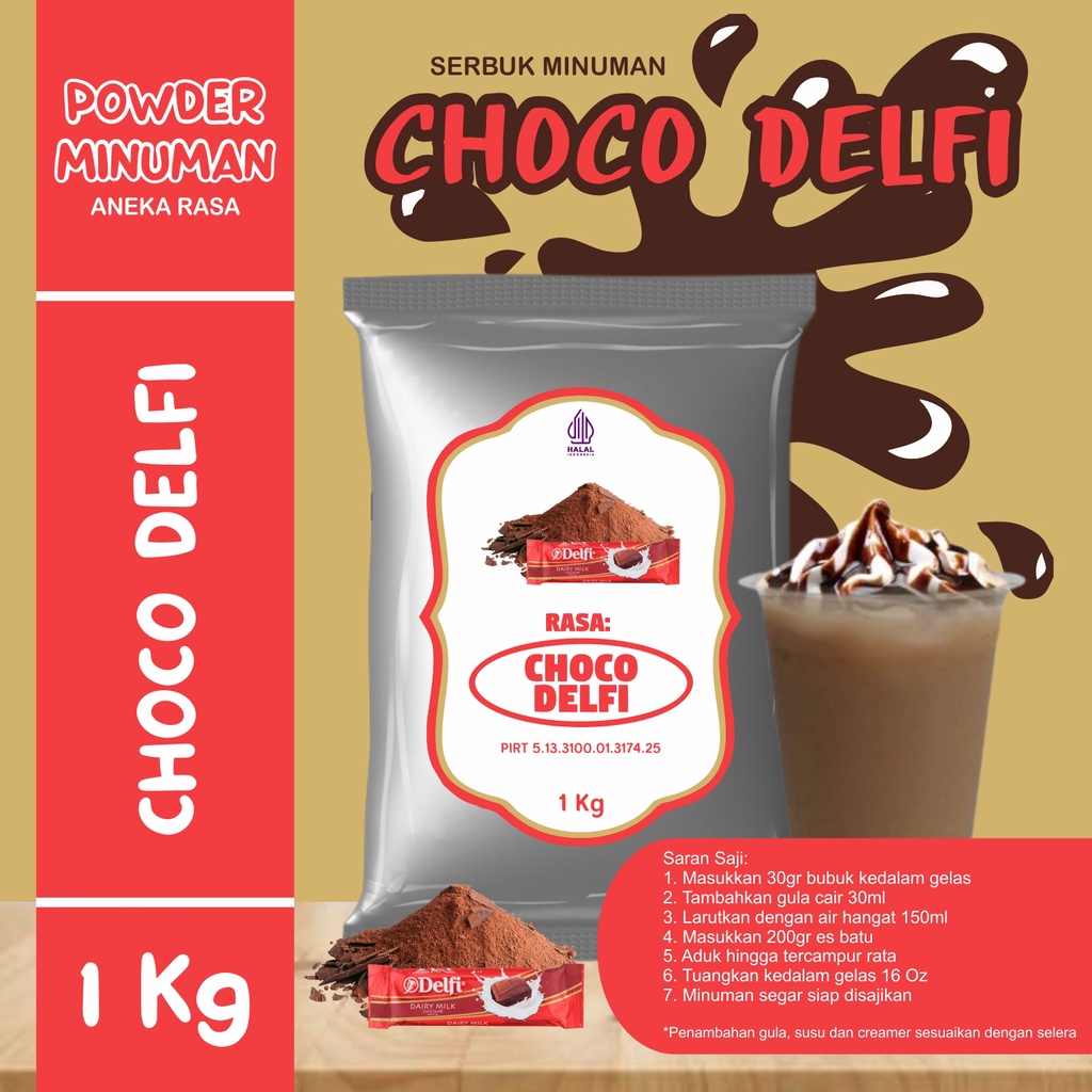 

Bubuk Serbuk Minuman 1kg Rasa Coklat Delfi Bubuk Minuman Kekinian Standar Instan Drink Choco Delfi Flavor Powder Boba Drink