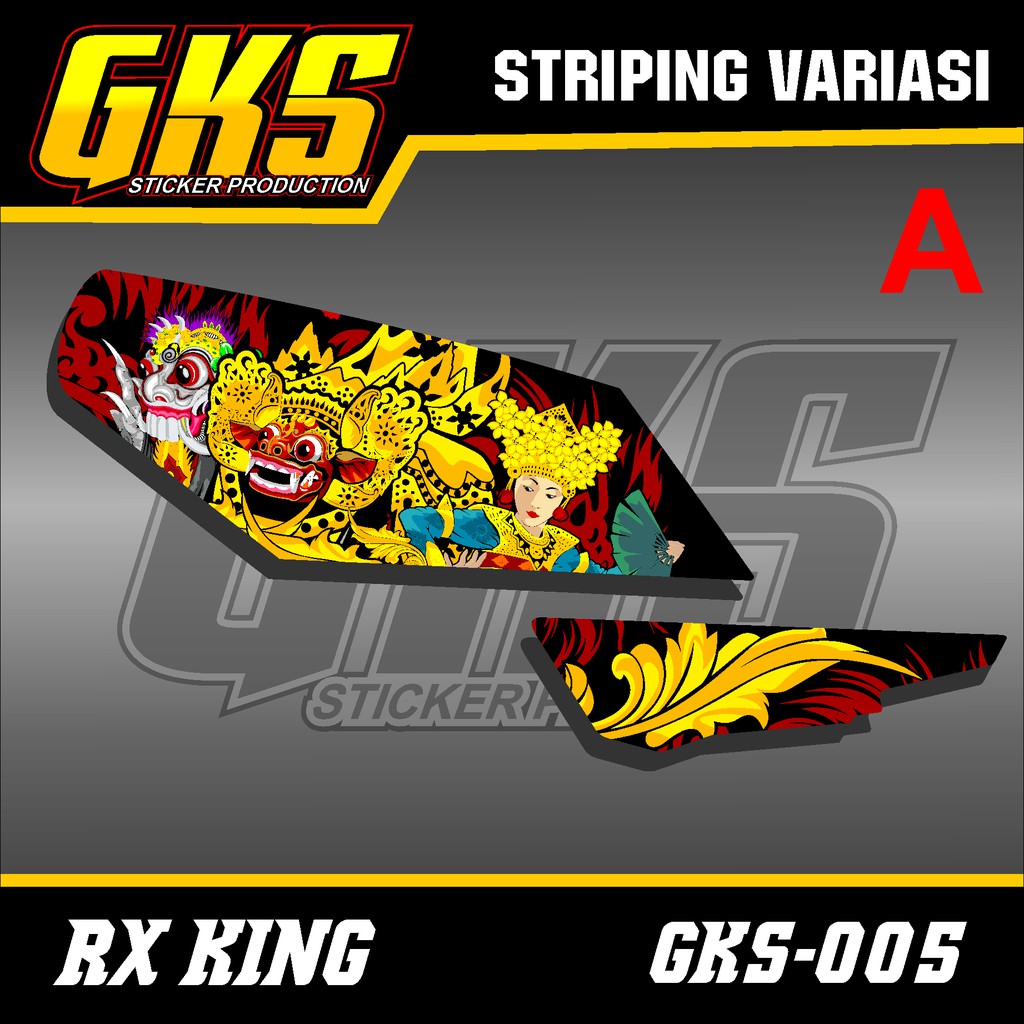 Striping Rx King - Stiker Variasi List Motor Rx King BARONG SKULL GKS-005