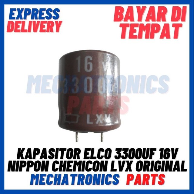 [PAS-9610] KAPASITOR ELCO 3300UF 16V NIPPON CHEMICON LVX ORIGINAL