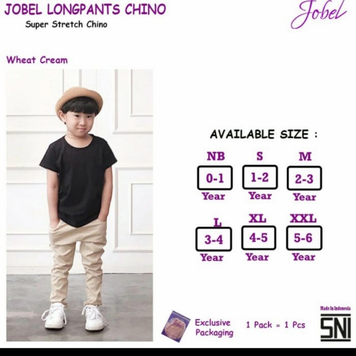 JOBEL Long Pants Chino Celana Panjang Anak Laki Laki dan Perempuan 1-6 Tahun Longpants