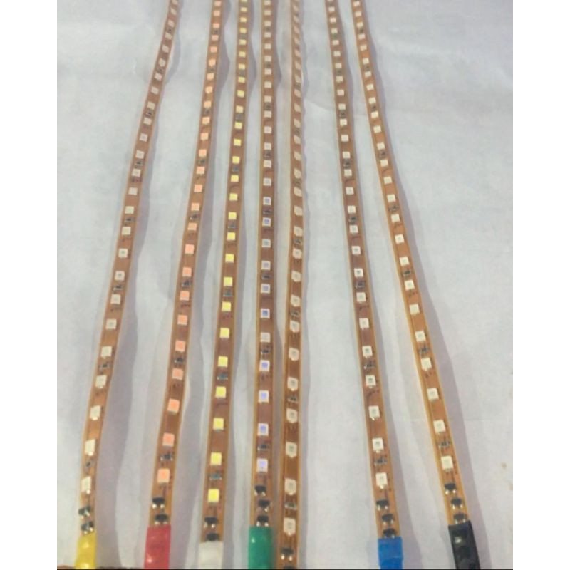 LAMPU LED STRIP KARET FLEKSIBEL FLEXIBLE 45CM 12V RUNNING STROBO 3KABEL