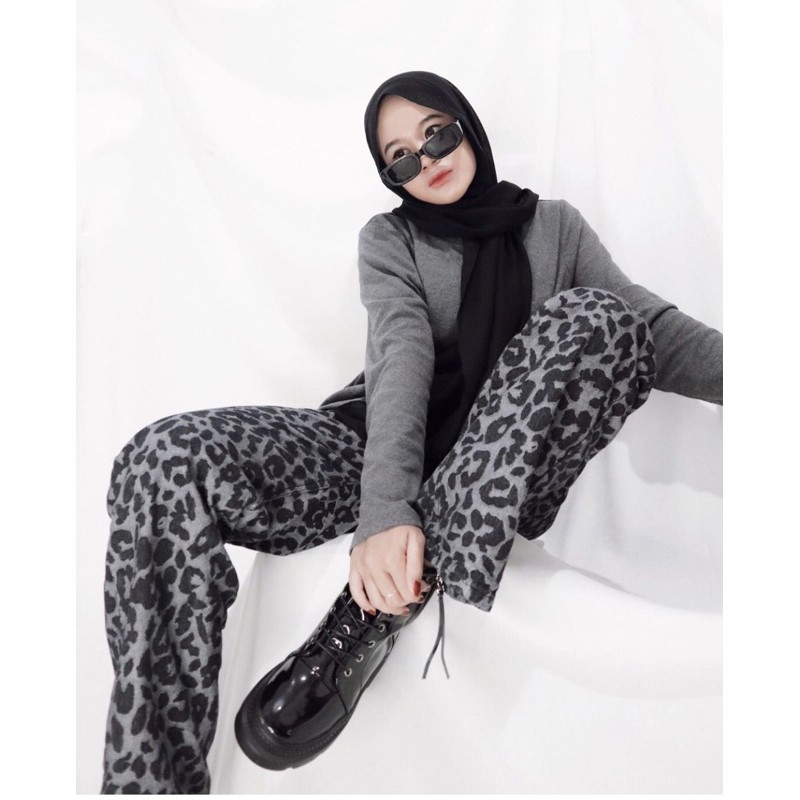 VIERLIN - Jeans 7896 - HW PATTERN JEANS LEOPARD