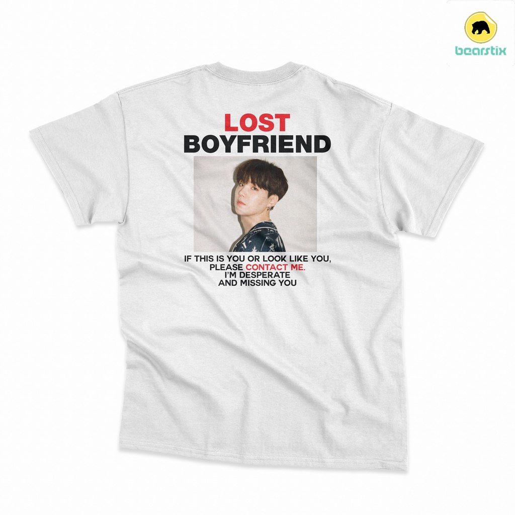 BEARSTIX - T SHIRT LOST BOYFRIEND SUGA BTS - KAOS BTS ARMY - T SHIRT K POP - BAJU BT21