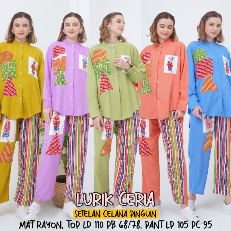 (Semerbak) Setelan wanita rayon Kekinian blus pinguin panjang murah halus harian muslim motif karakter tejo batik tejo wanita busana kasual kerja kantor homedress ibu viral emak remaja cewek harian one set nyaman pastel klewer modis fashion adem terlaris