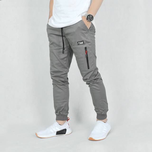 Celana chino joger cargo zipper terbaru