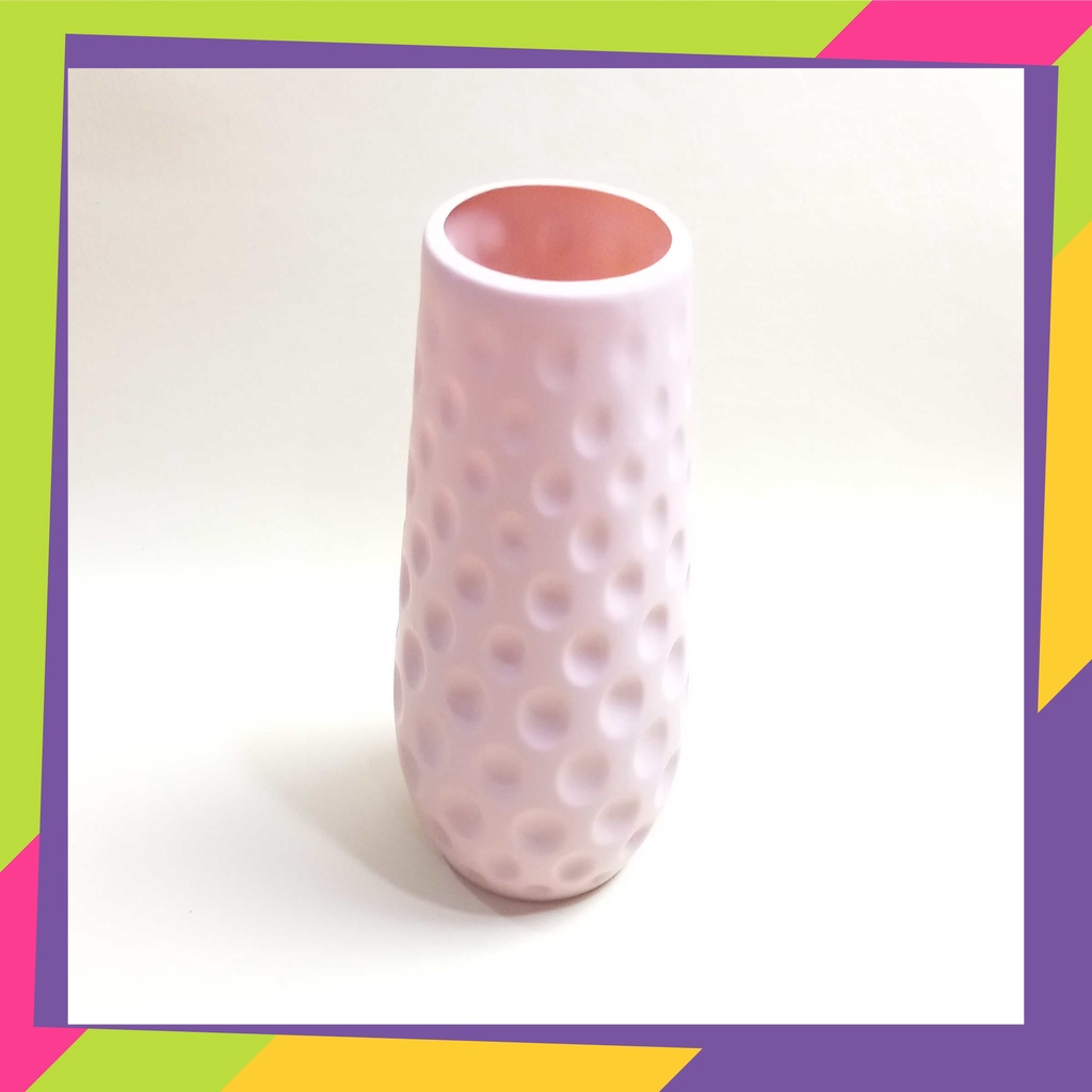 1674 / Pot bunga plastik motif polkadot tanaman Artificial / Vas bunga dekorasi gaya Nordic