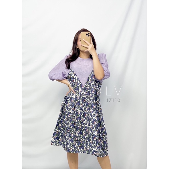 MDLV ~ 17110 Purplish Mini Dress Purple Dress Lavender Fashion Import