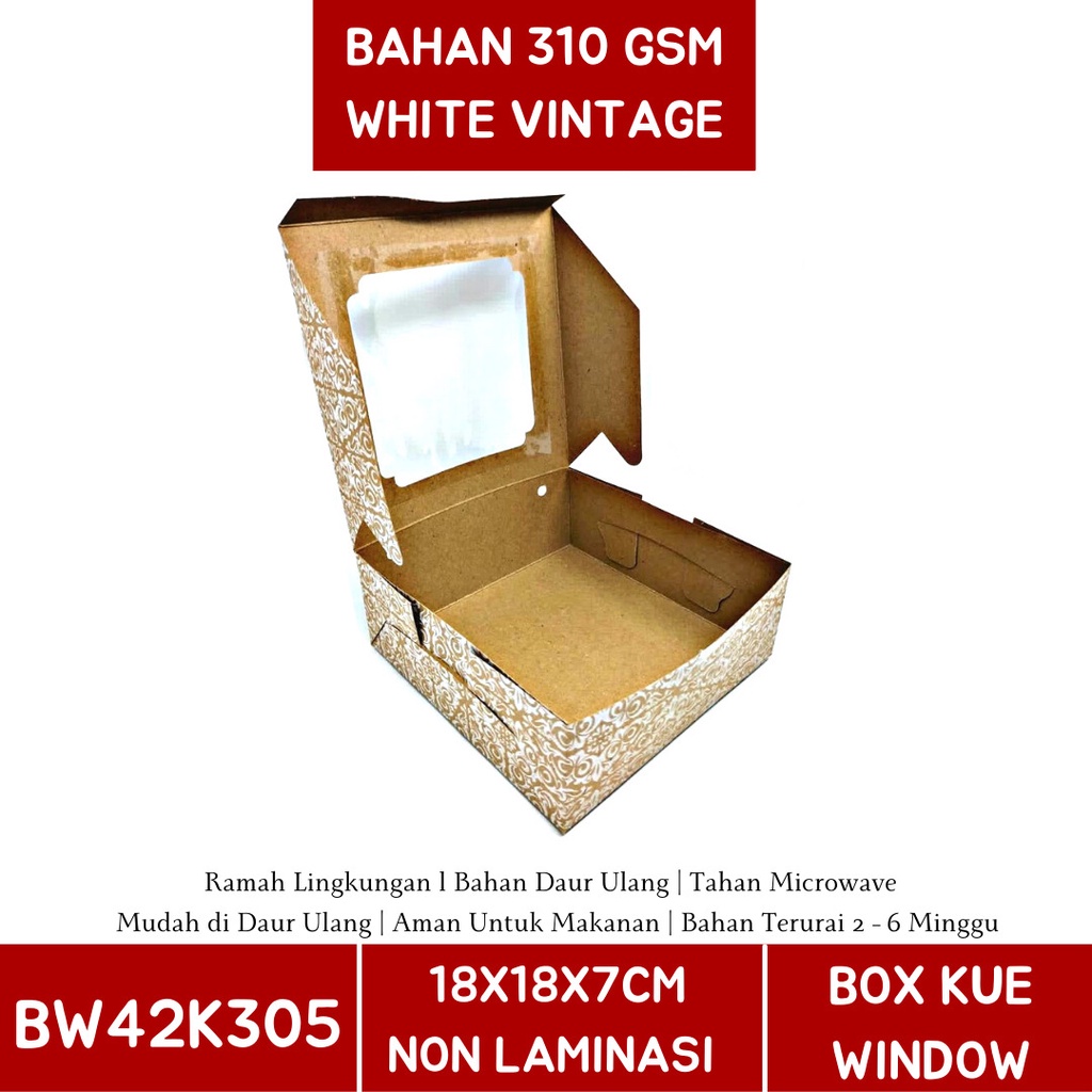 Box Nasi Catering Dus 18x18 Dus Nasi Window (BW42K35-18X18X7 Cm)