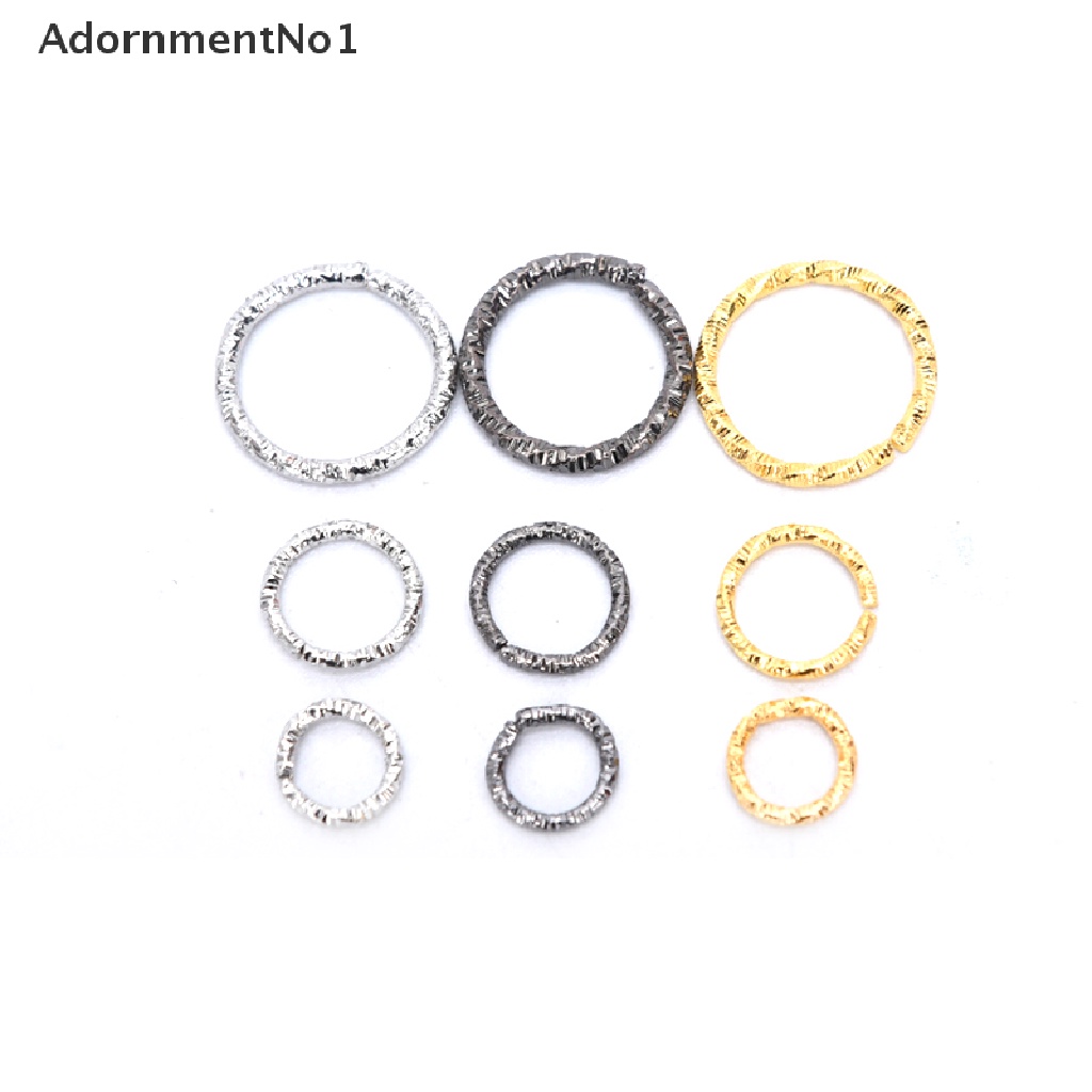 (AdornmentNo1) 50-100 Pcs / Lot Konektor Jump Ring Bulat Emboss Untuk Membuat Perhiasan DIY