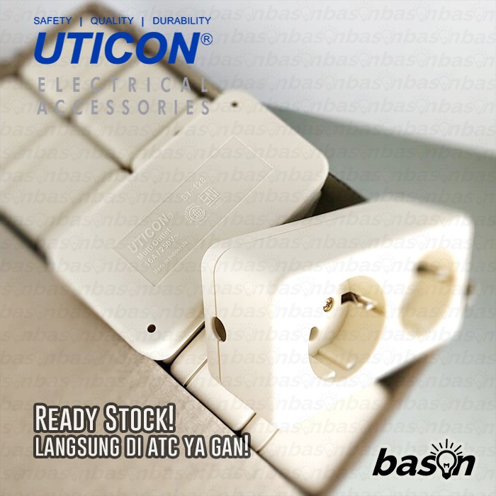 UTICON ST128 Stop Kontak 2 Lubang - TANPA KABEL