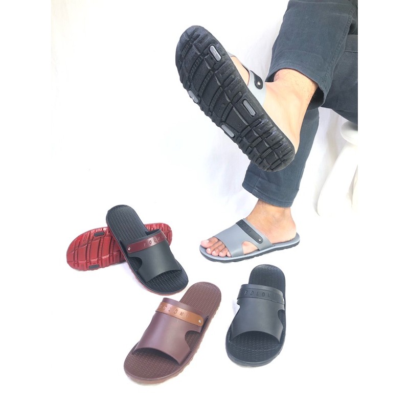 ( SANTOZ ) Sandal Slop Pria Casual karet empuk kekinian