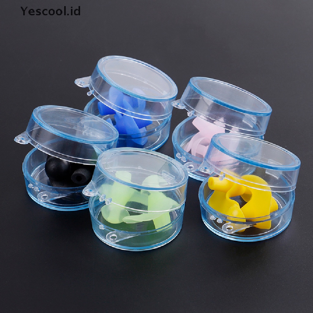 (Yescool) Earplugs Bahan Silikon Lembut anti Bising reusable Untuk Berenang / Tidur