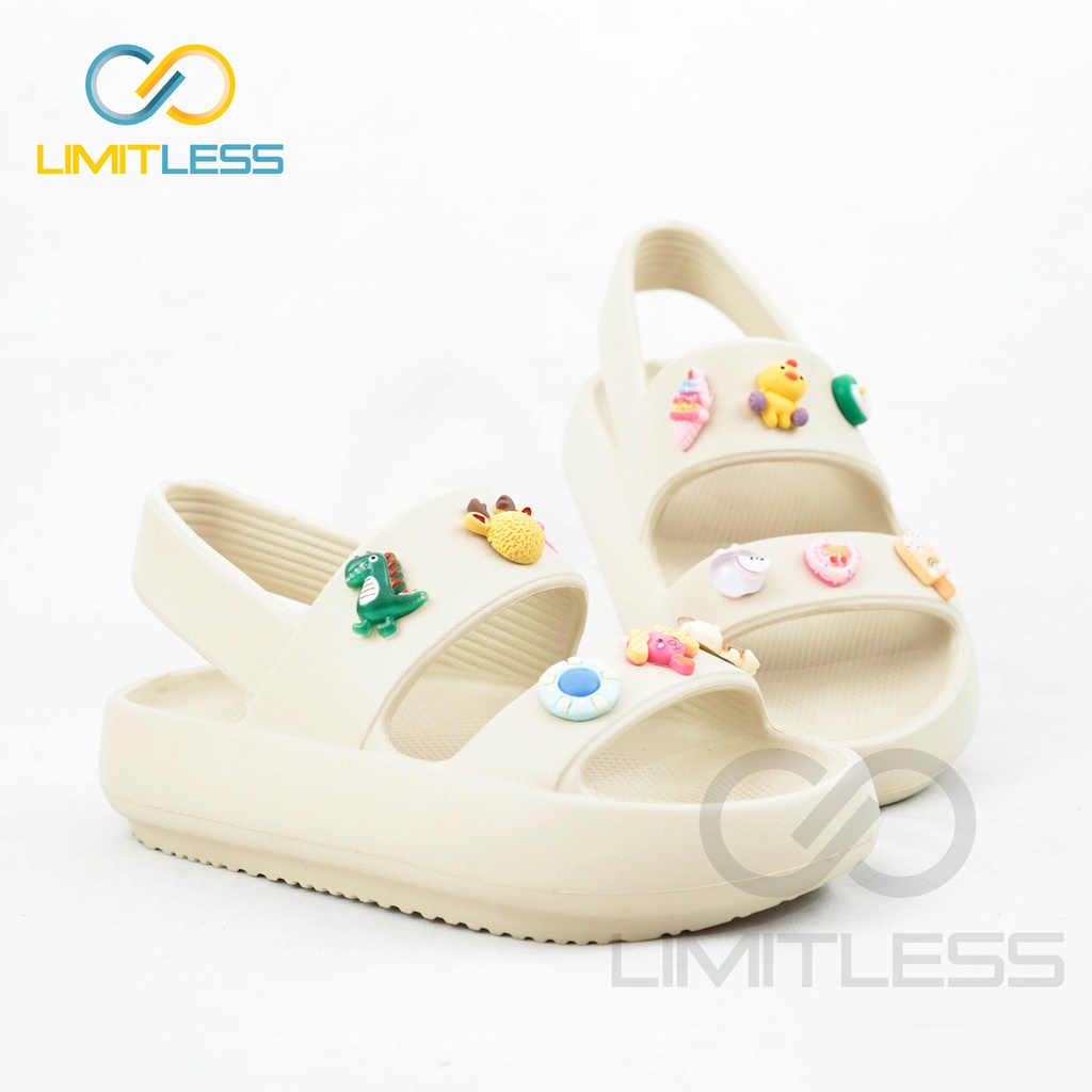 Zerolimit - Sandal Wedges Lalisa Wanita Korean Style Sandal Cewek Tali Belakang Terbaru Sendal Slip On Wanita Jelly Empuk