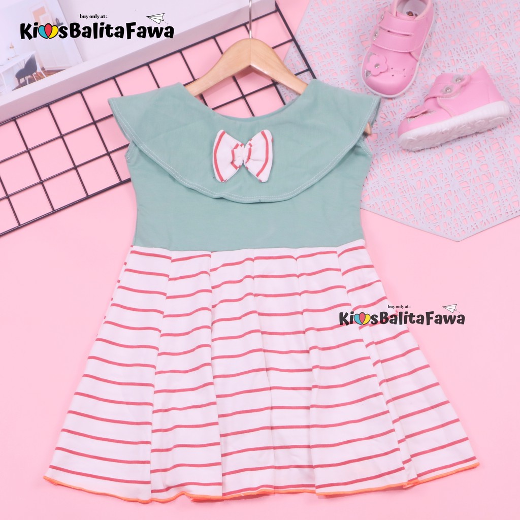 Dress Tiara uk 2-3 Tahun / Baju Dres Motif Anak Perempuan Murah Pakaian Harian Cewek Import