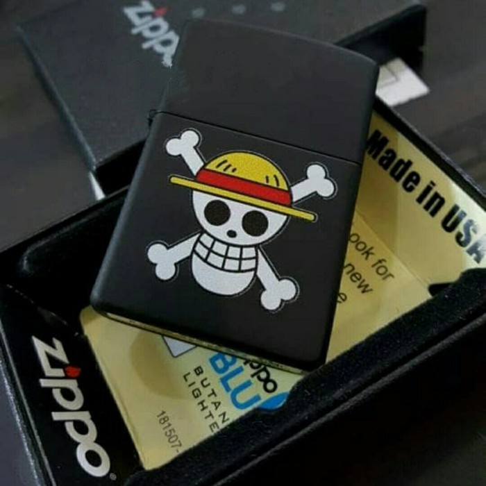 Jual Korek Api Zippo Logo One Piece Tengkorak Gratis Tambah Nama