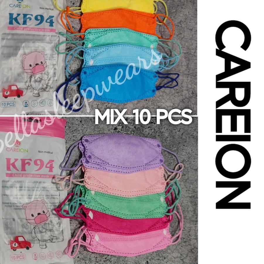〖[COD]〗 KF94 CAREION MIX POLOS ANAK- MASKER KF94 ANAK KIDS CHILD EVO 4PLY KEMENKES #DISKON