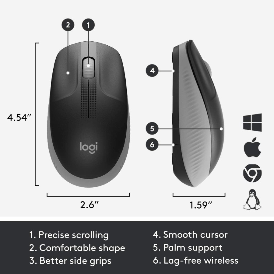 Logitech M190 Full size Wireless Mouse