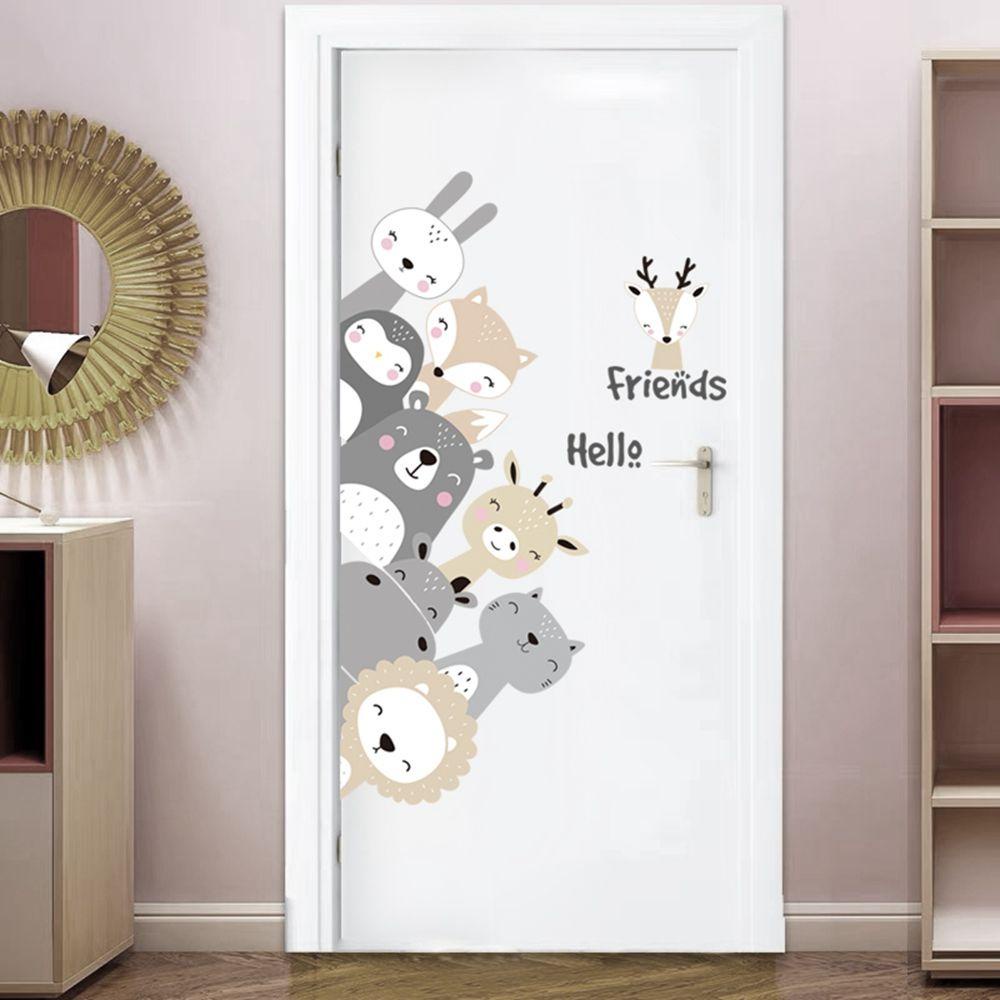 Rebuy Stiker Dinding DIY Hippo Friends Animal Stickers Art Dekorasi Rumah Lion Bear Nursery