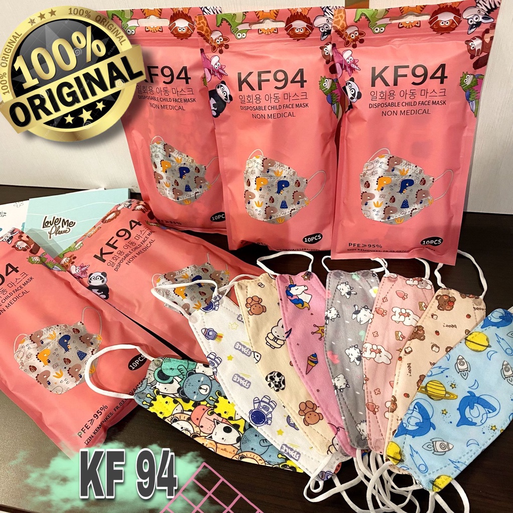 Masker KF94 ANAK BTS lucu isi 10pcs motif CAMPUR facemask