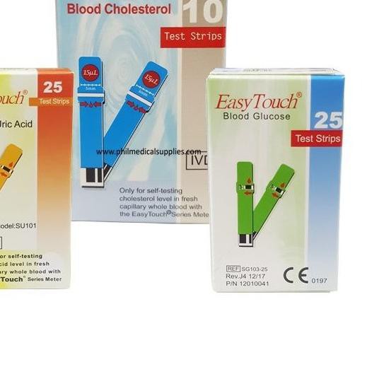 ✈ Refill Strip Easy Touch Test Gula Darah / Asam Urat / Kolesterol GCU GCHB Original ☚