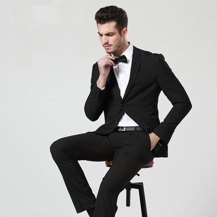 SETELAN JAS FORMAL WARNA HITAM PRIA SLIMFIT PAKET 4IN1 ORIGINAL NIKAYU HIGH TWIST PREMIUM FULL BLACK