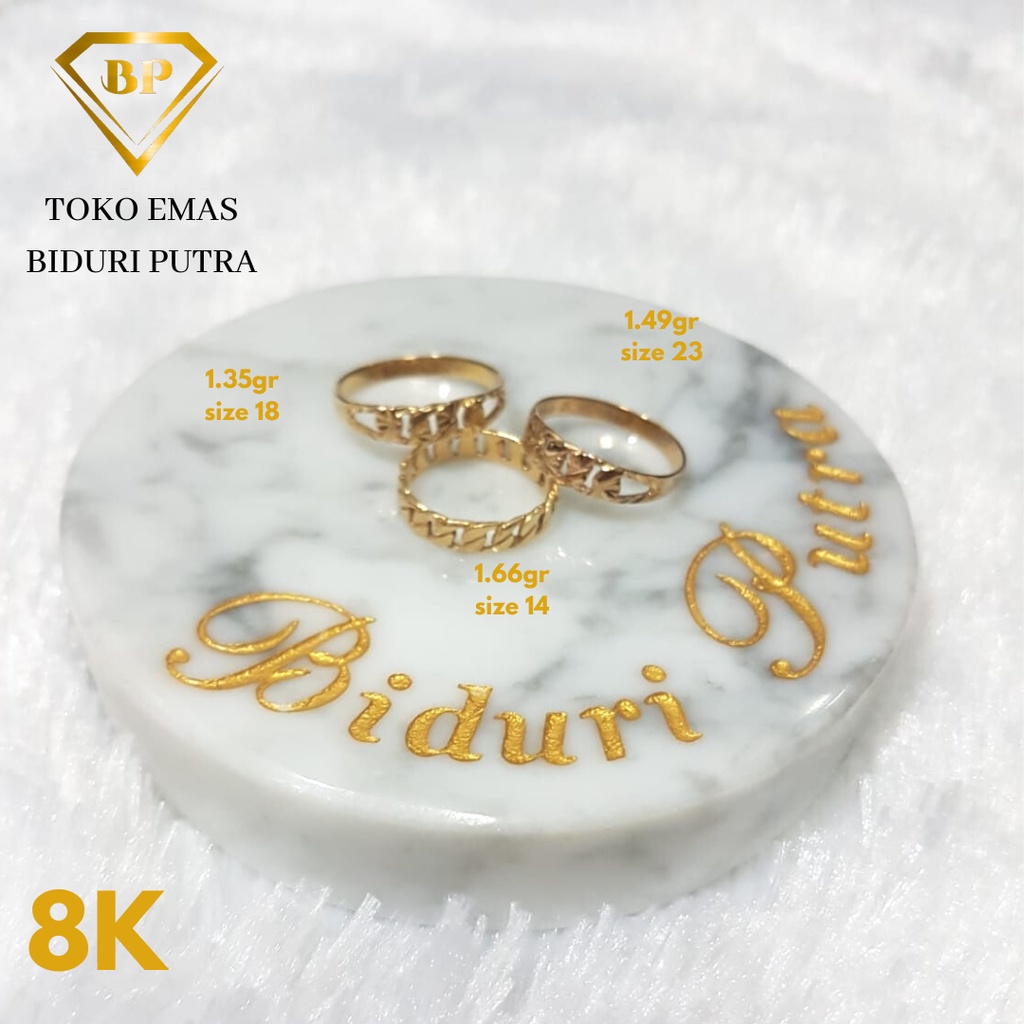 CINCIN SOLITAIRE VARIASI MATA PERHIASAN EMAS ASLI KADAR 8K/375